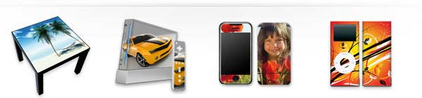 Produktabbildungen: DesignSkins f�r MP3-Player, Konsolen, Handys und Notebooks